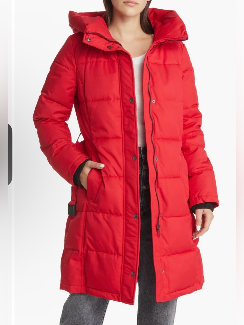 Sam Edelman Belted Longline Puffer
Jacket Red Size M